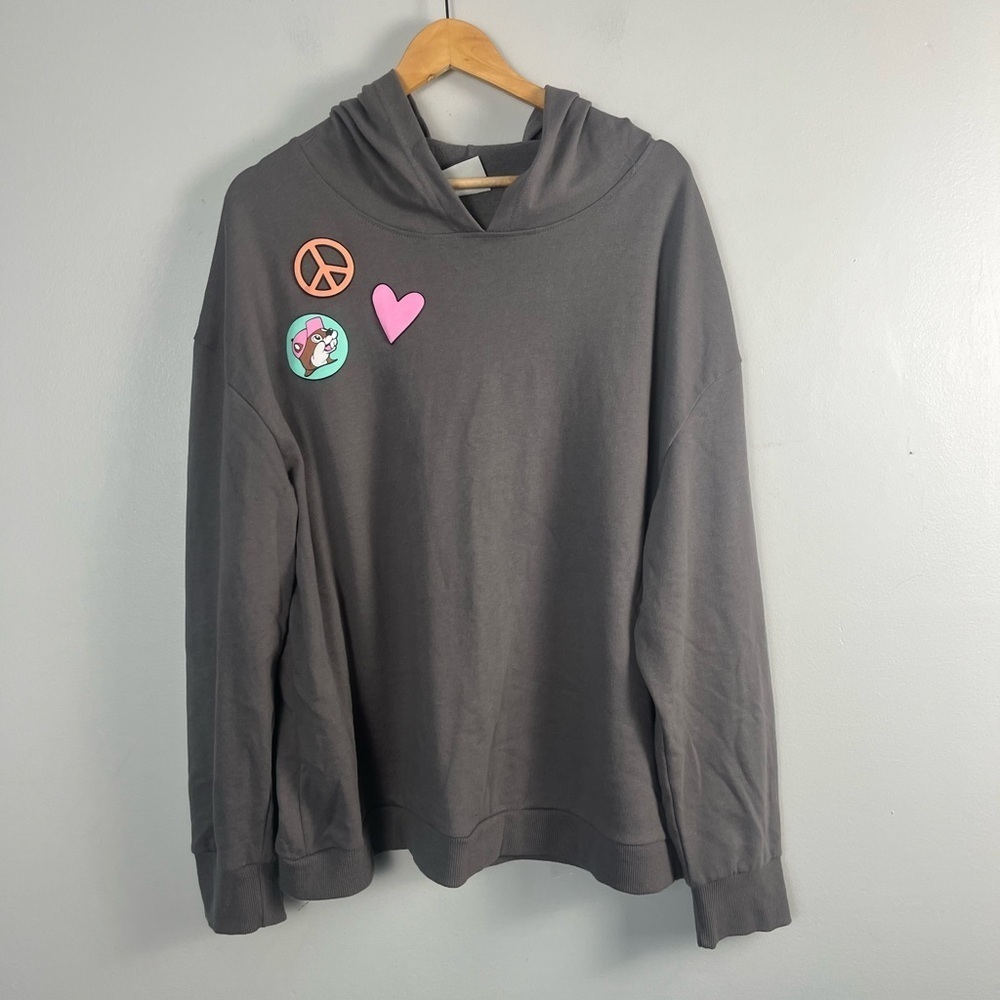 Buc-ees Womens Long Sleeve Peace Love Hoodie Size  2X